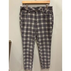 Versona 10 modern grey classic plaid corduroy pants cotton - slight stretch